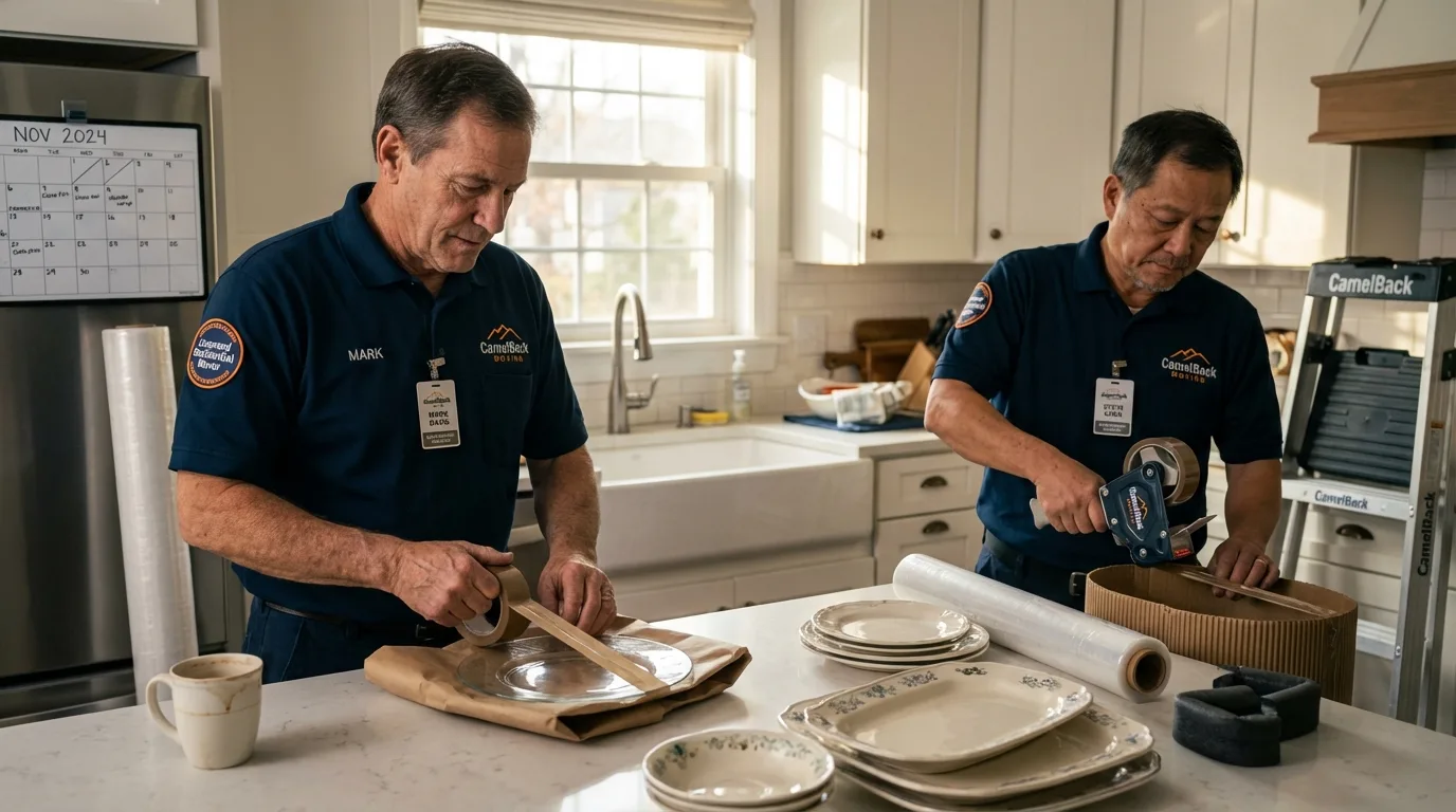 Professional crew packing kitchen dishware in Alachua, FL